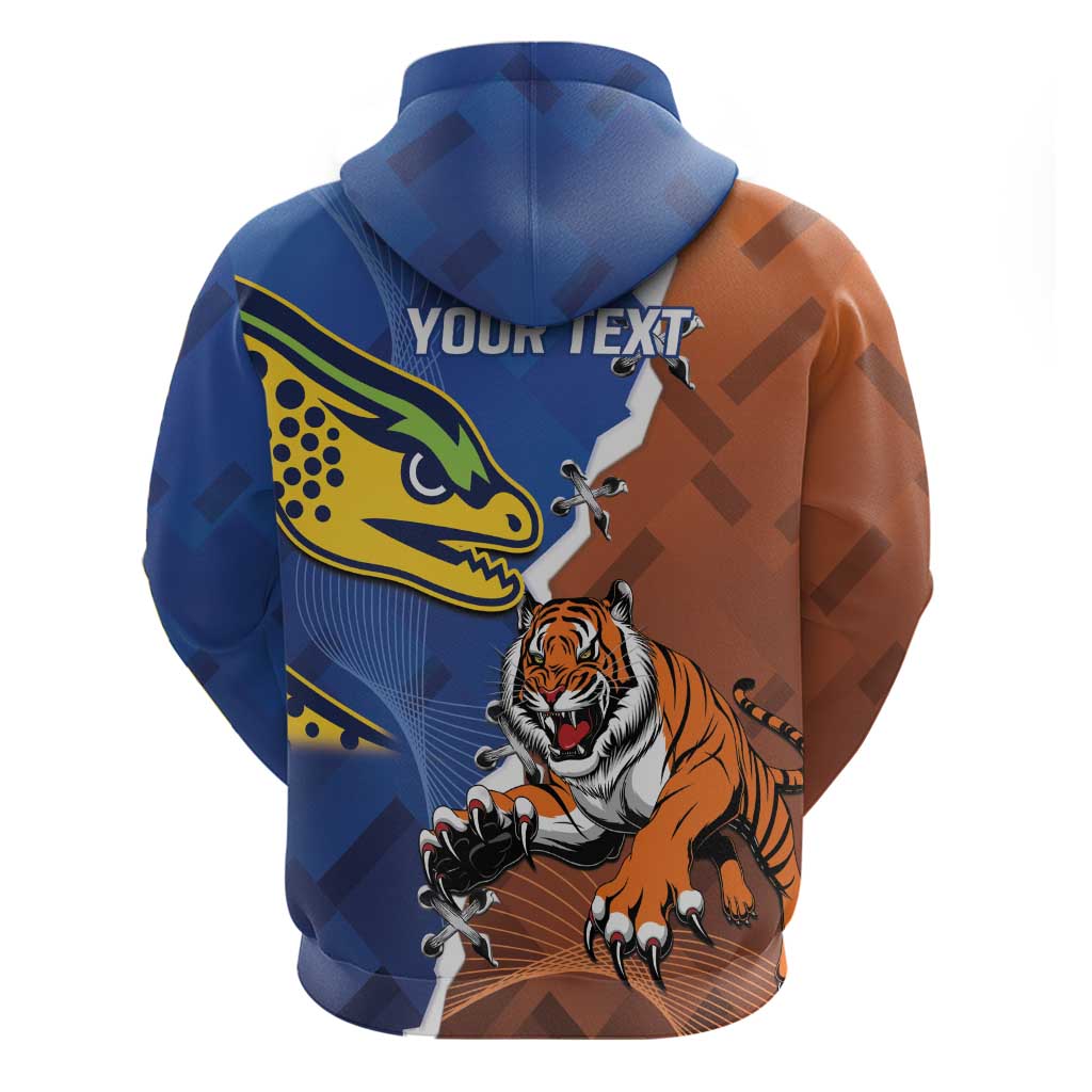 Personalised Tigers and Eels Rugby Hoodie Dynamic Style