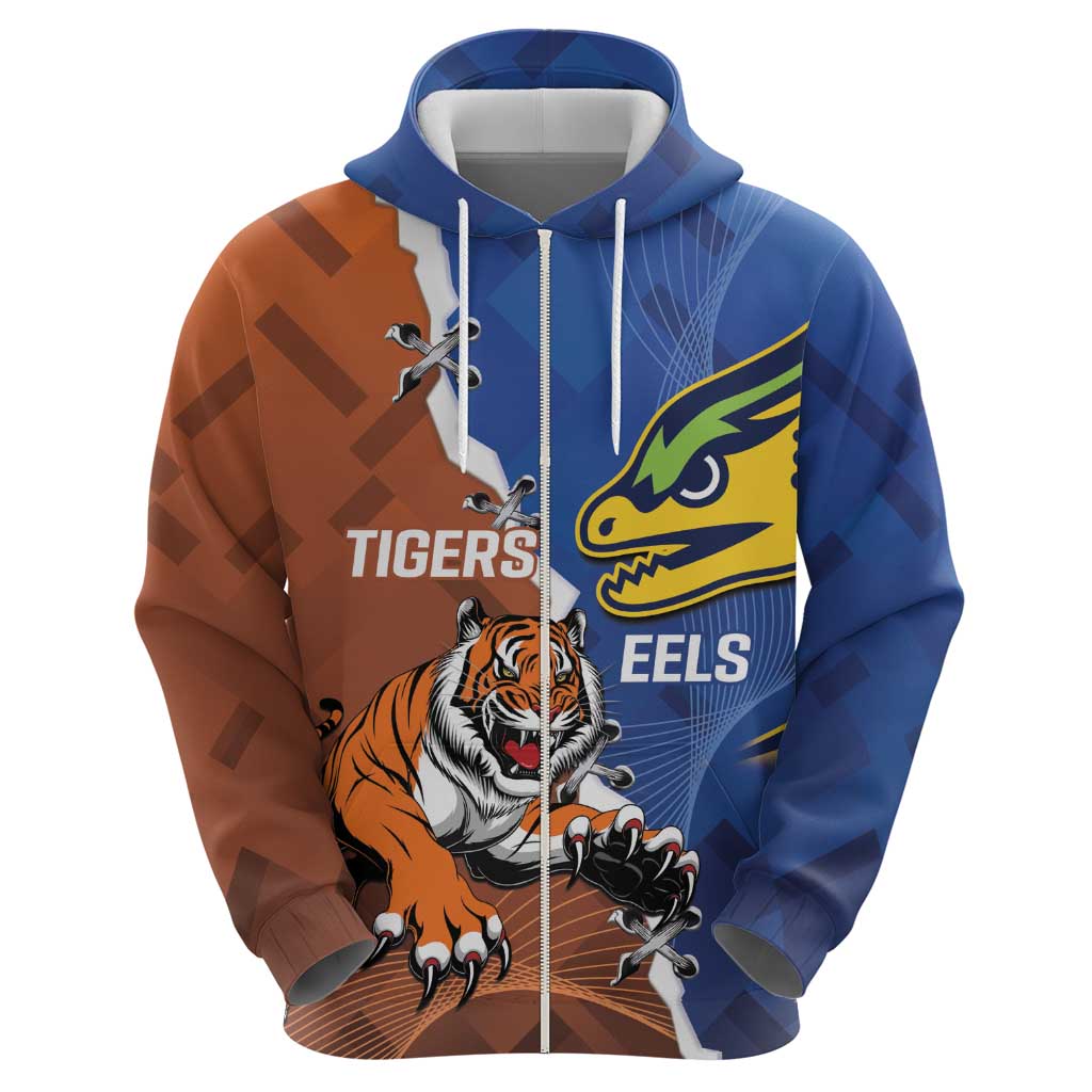 Personalised Tigers and Eels Rugby Hoodie Dynamic Style