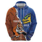 Personalised Tigers and Eels Rugby Hoodie Dynamic Style