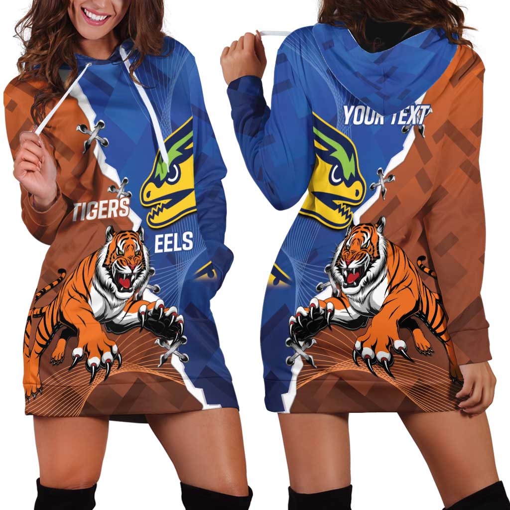 Personalised Tigers and Eels Rugby Hoodie Dress Dynamic Style