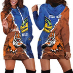 Personalised Tigers and Eels Rugby Hoodie Dress Dynamic Style
