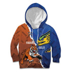 Personalised Tigers and Eels Rugby Kid Hoodie Dynamic Style