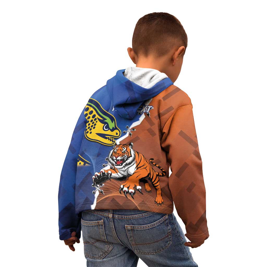 Personalised Tigers and Eels Rugby Kid Hoodie Dynamic Style