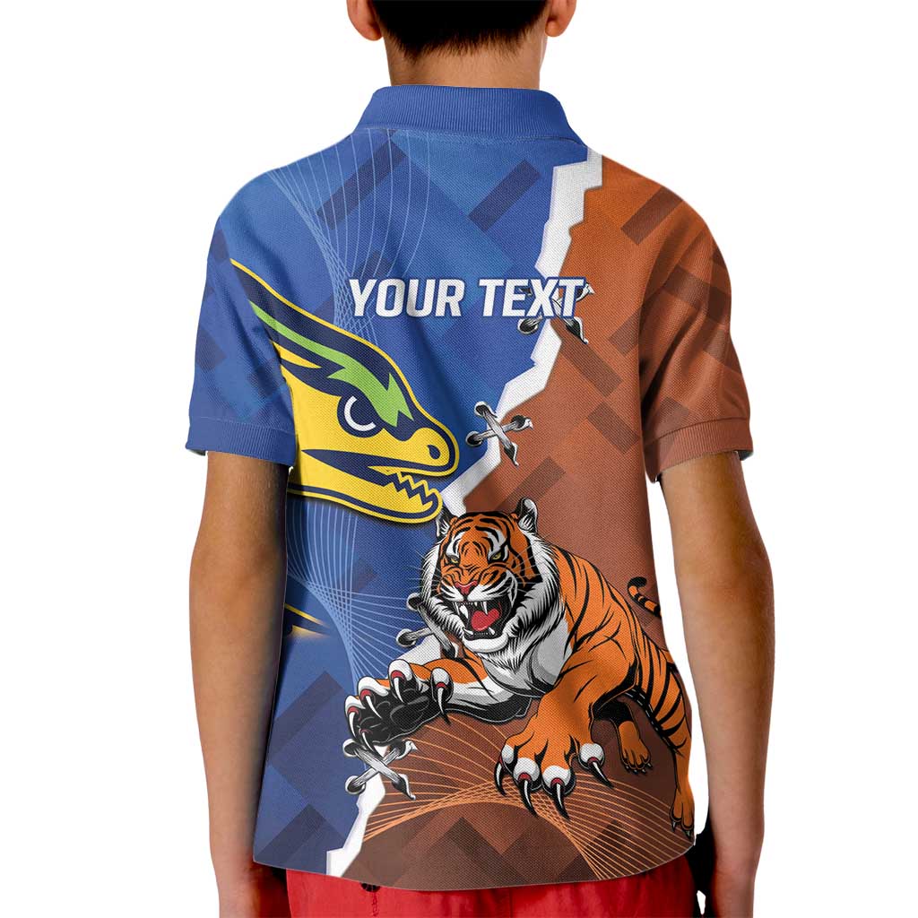 Personalised Tigers and Eels Rugby Kid Polo Shirt Dynamic Style