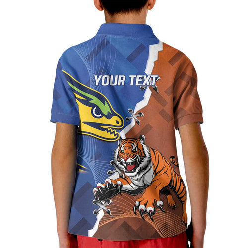 Personalised Tigers and Eels Rugby Kid Polo Shirt Dynamic Style