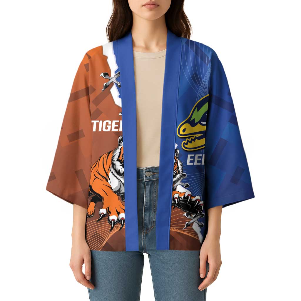 Personalised Tigers and Eels Rugby Kimono Dynamic Style