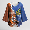 Personalised Tigers and Eels Rugby Kimono Sleeve Blouse Dynamic Style