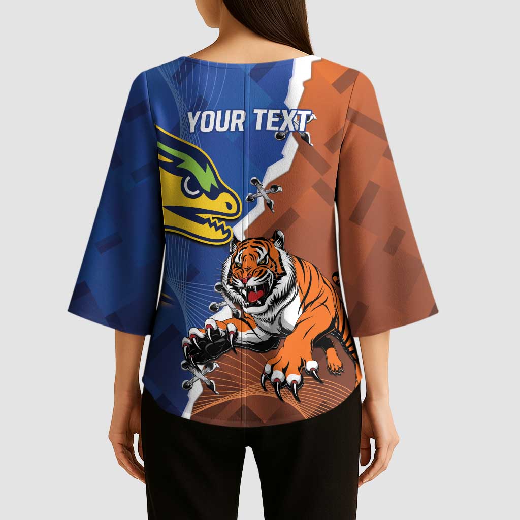 Personalised Tigers and Eels Rugby Kimono Sleeve Blouse Dynamic Style