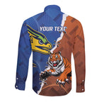 Personalised Tigers and Eels Rugby Long Sleeve Button Shirt Dynamic Style