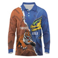 Personalised Tigers and Eels Rugby Long Sleeve Polo Shirt Dynamic Style