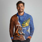 Personalised Tigers and Eels Rugby Long Sleeve Polo Shirt Dynamic Style