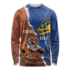 Personalised Tigers and Eels Rugby Long Sleeve Shirt Dynamic Style