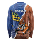 Personalised Tigers and Eels Rugby Long Sleeve Shirt Dynamic Style