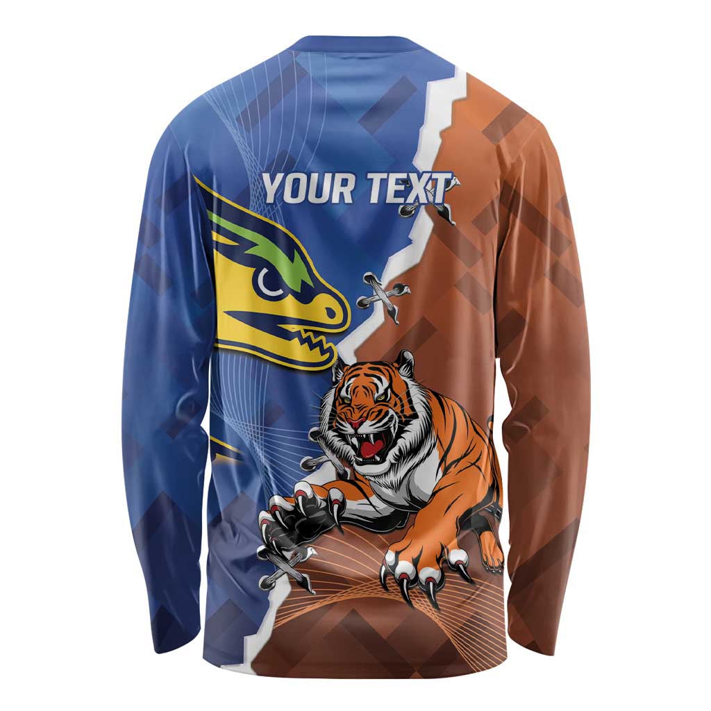 Personalised Tigers and Eels Rugby Long Sleeve Shirt Dynamic Style