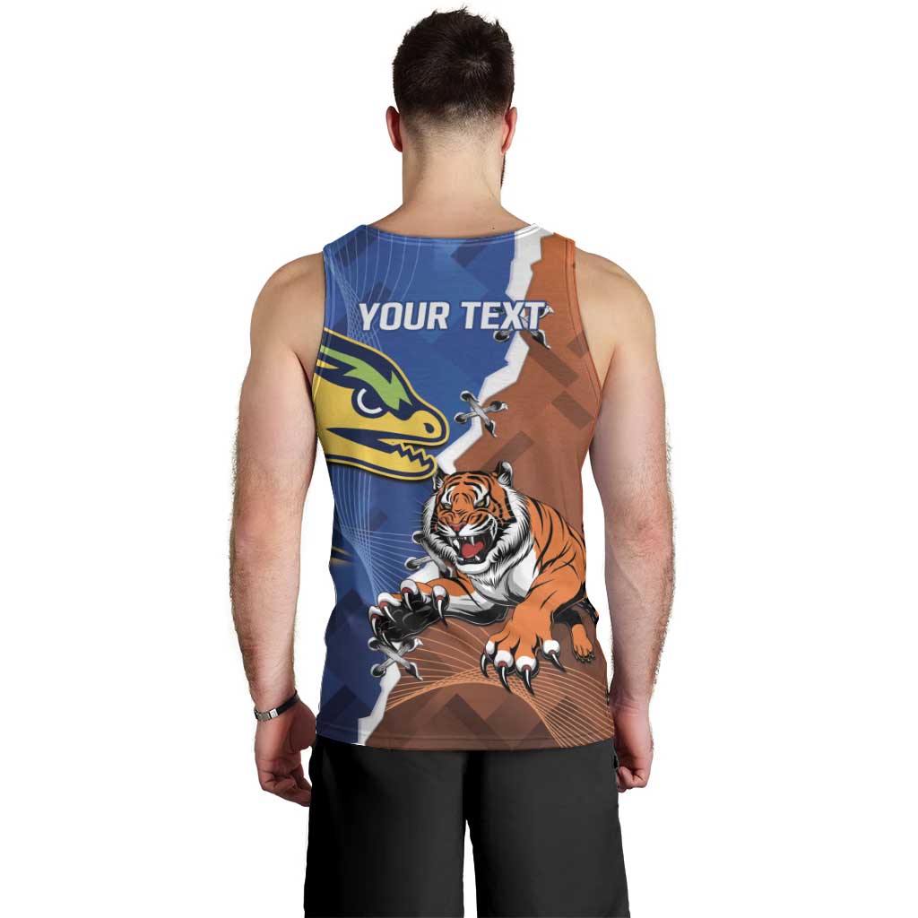 Personalised Tigers and Eels Rugby Men Tank Top Dynamic Style