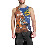 Personalised Tigers and Eels Rugby Men Tank Top Dynamic Style