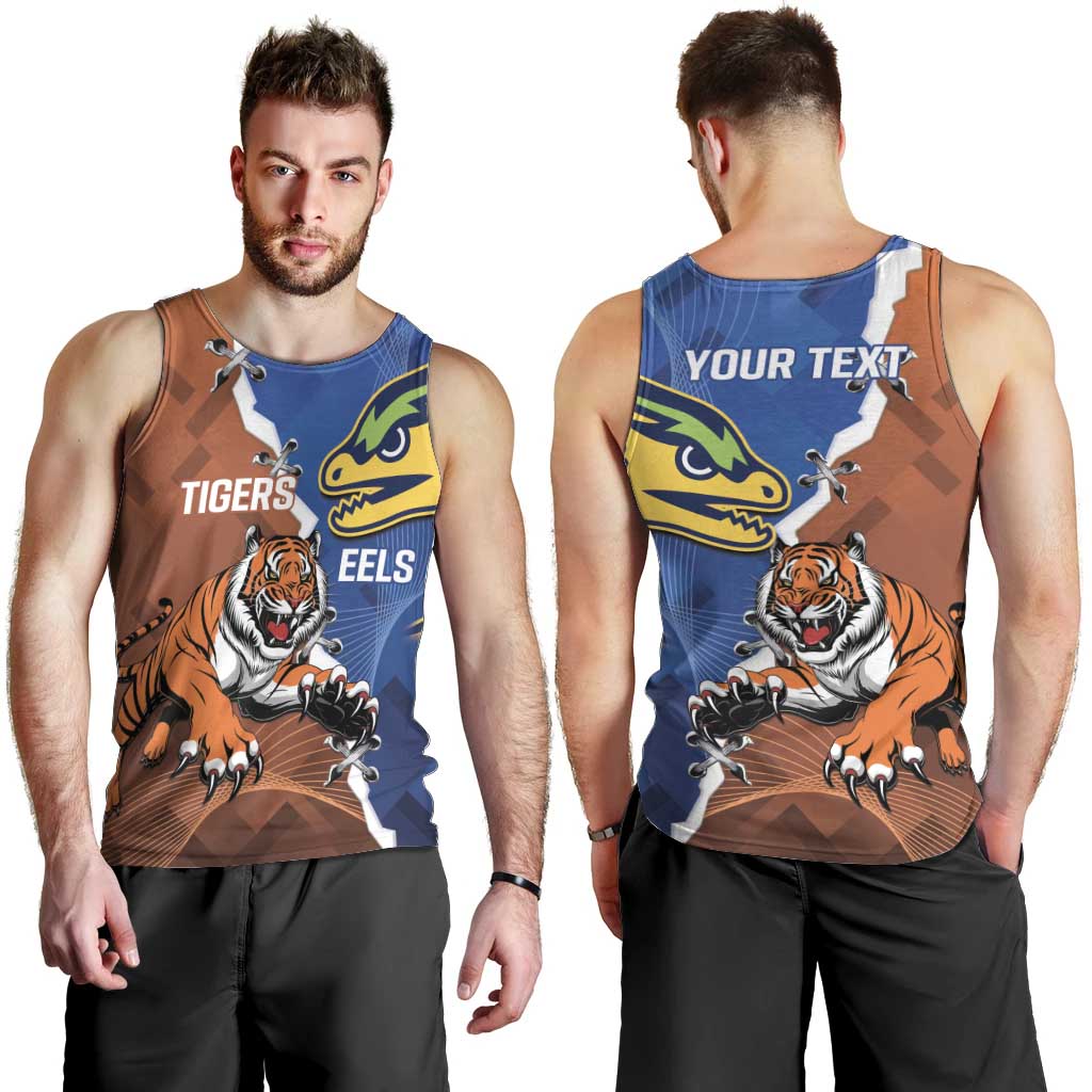 Personalised Tigers and Eels Rugby Men Tank Top Dynamic Style