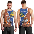 Personalised Tigers and Eels Rugby Men Tank Top Dynamic Style