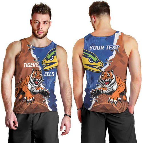 Personalised Tigers and Eels Rugby Men Tank Top Dynamic Style