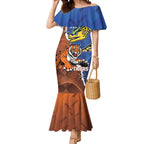 Personalised Tigers and Eels Rugby Mermaid Dress Dynamic Style