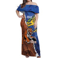 Personalised Tigers and Eels Rugby Off Shoulder Maxi Dress Dynamic Style