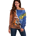 Personalised Tigers and Eels Rugby Off Shoulder Sweater Dynamic Style