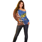 Personalised Tigers and Eels Rugby Off Shoulder Sweater Dynamic Style
