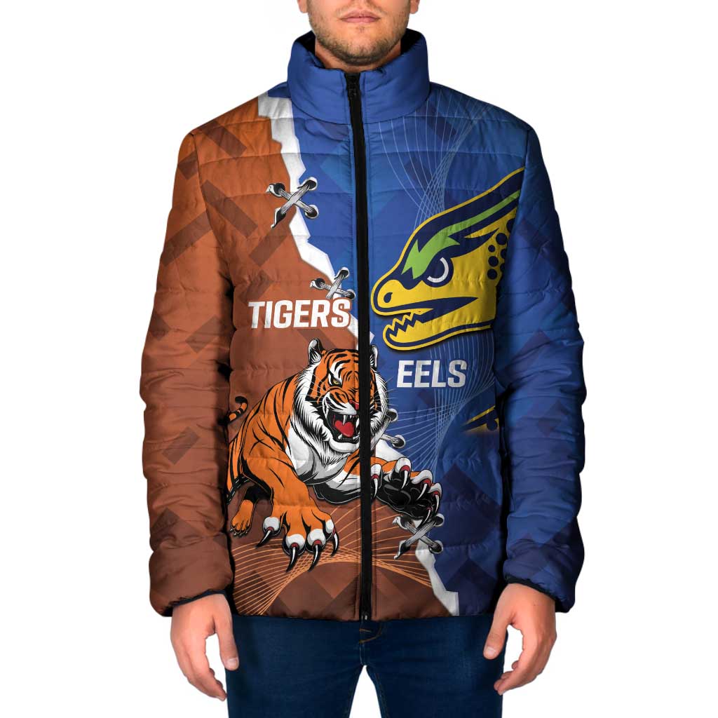 Personalised Tigers and Eels Rugby Padded Jacket Dynamic Style