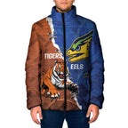 Personalised Tigers and Eels Rugby Padded Jacket Dynamic Style