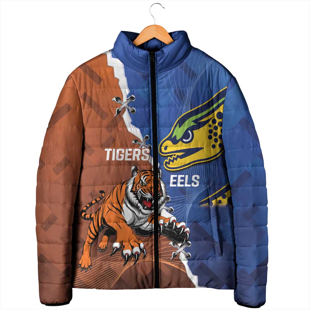 Personalised Tigers and Eels Rugby Padded Jacket Dynamic Style