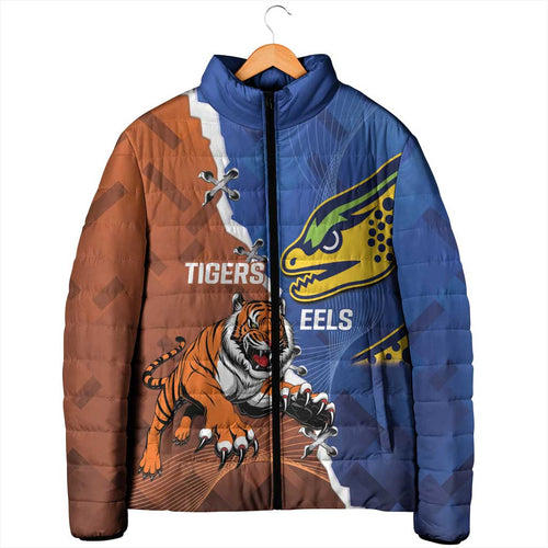 Personalised Tigers and Eels Rugby Padded Jacket Dynamic Style