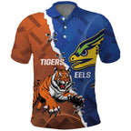 Personalised Tigers and Eels Rugby Polo Shirt Dynamic Style