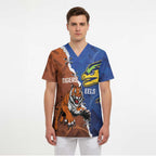 Personalised Tigers and Eels Rugby Scrub Top Dynamic Style