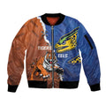 Personalised Tigers and Eels Rugby Sleeve Zip Bomber Jacket Dynamic Style