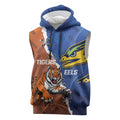 Personalised Tigers and Eels Rugby Sleeveless Hoodie Dynamic Style