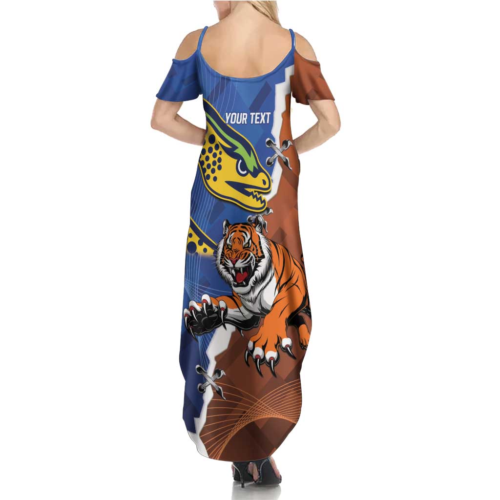 Personalised Tigers and Eels Rugby Summer Maxi Dress Dynamic Style
