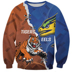 Personalised Tigers and Eels Rugby Sweatshirt Dynamic Style