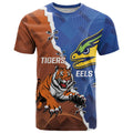 Personalised Tigers and Eels Rugby T Shirt Dynamic Style