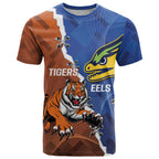 Personalised Tigers and Eels Rugby T Shirt Dynamic Style