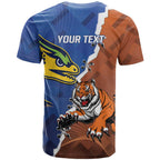 Personalised Tigers and Eels Rugby T Shirt Dynamic Style