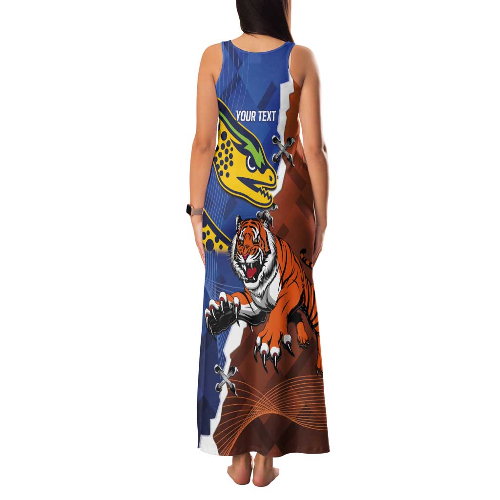 Personalised Tigers and Eels Rugby Tank Maxi Dress Dynamic Style