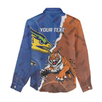 Personalised Tigers and Eels Rugby Women Casual Shirt Dynamic Style