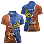 Personalised Tigers and Eels Rugby Women Polo Shirt Dynamic Style