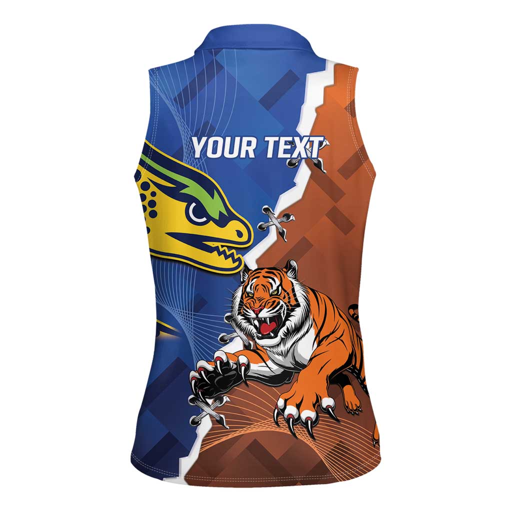Personalised Tigers and Eels Rugby Women Sleeveless Polo Shirt Dynamic Style