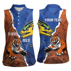 Personalised Tigers and Eels Rugby Women Sleeveless Polo Shirt Dynamic Style