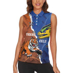 Personalised Tigers and Eels Rugby Women Sleeveless Polo Shirt Dynamic Style