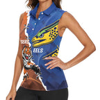 Personalised Tigers and Eels Rugby Women Sleeveless Polo Shirt Dynamic Style