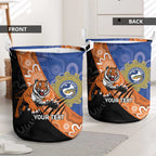 Personalised Tigers and Eels Rugby Laundry Basket Aboriginal Art