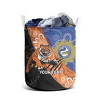 Personalised Tigers and Eels Rugby Laundry Basket Aboriginal Art