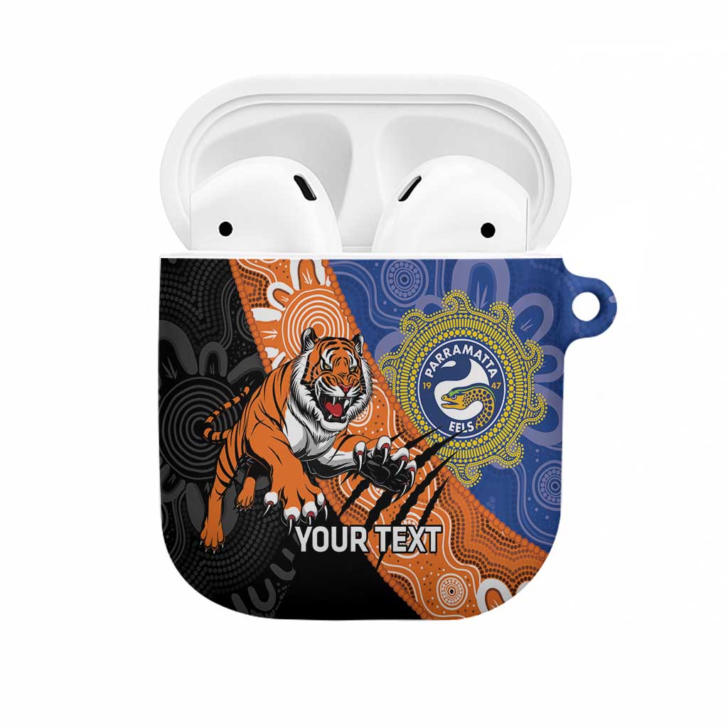 Personalised Tigers and Eels Rugby AirPods Case Aboriginal Art